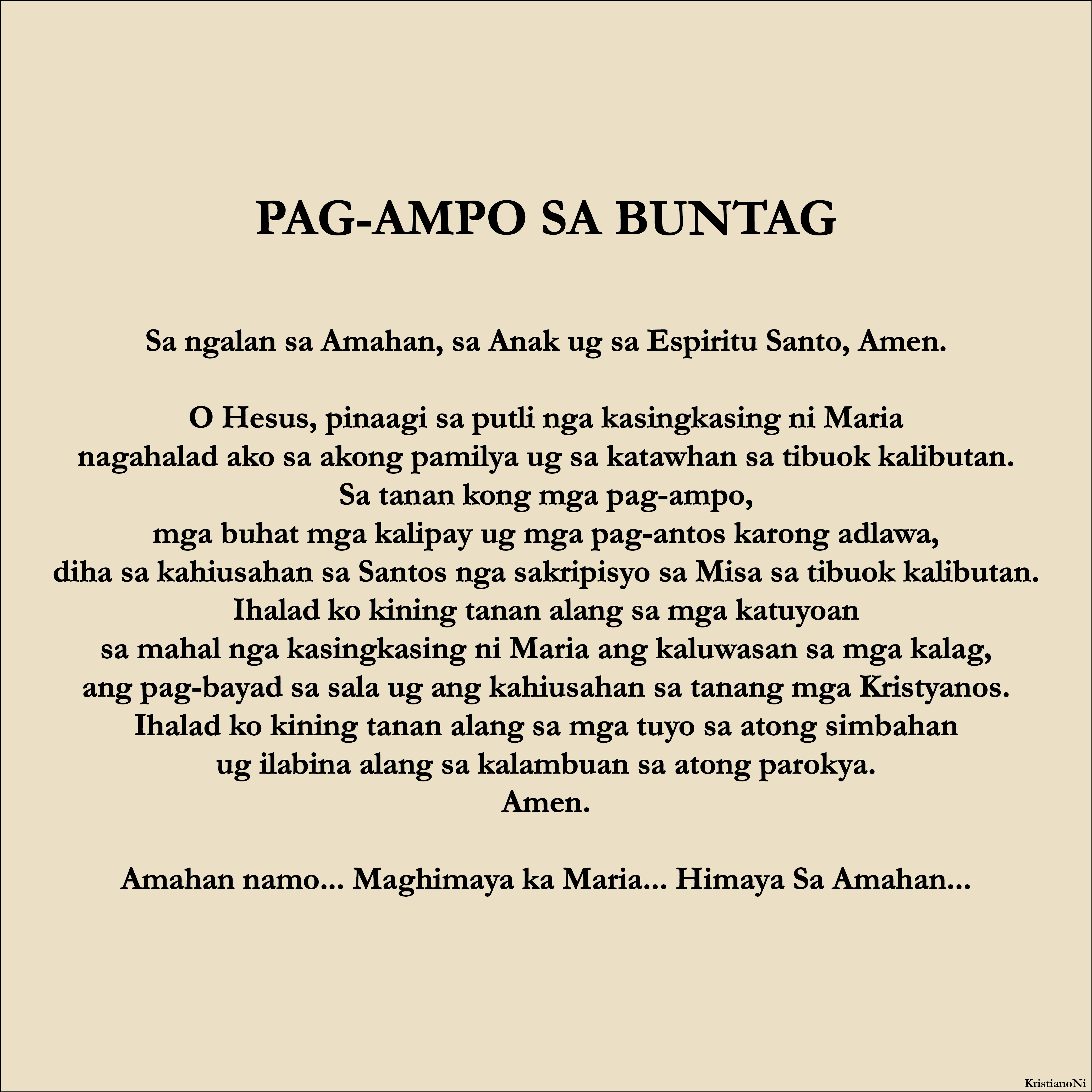 Pag-ampo Sa Buntag