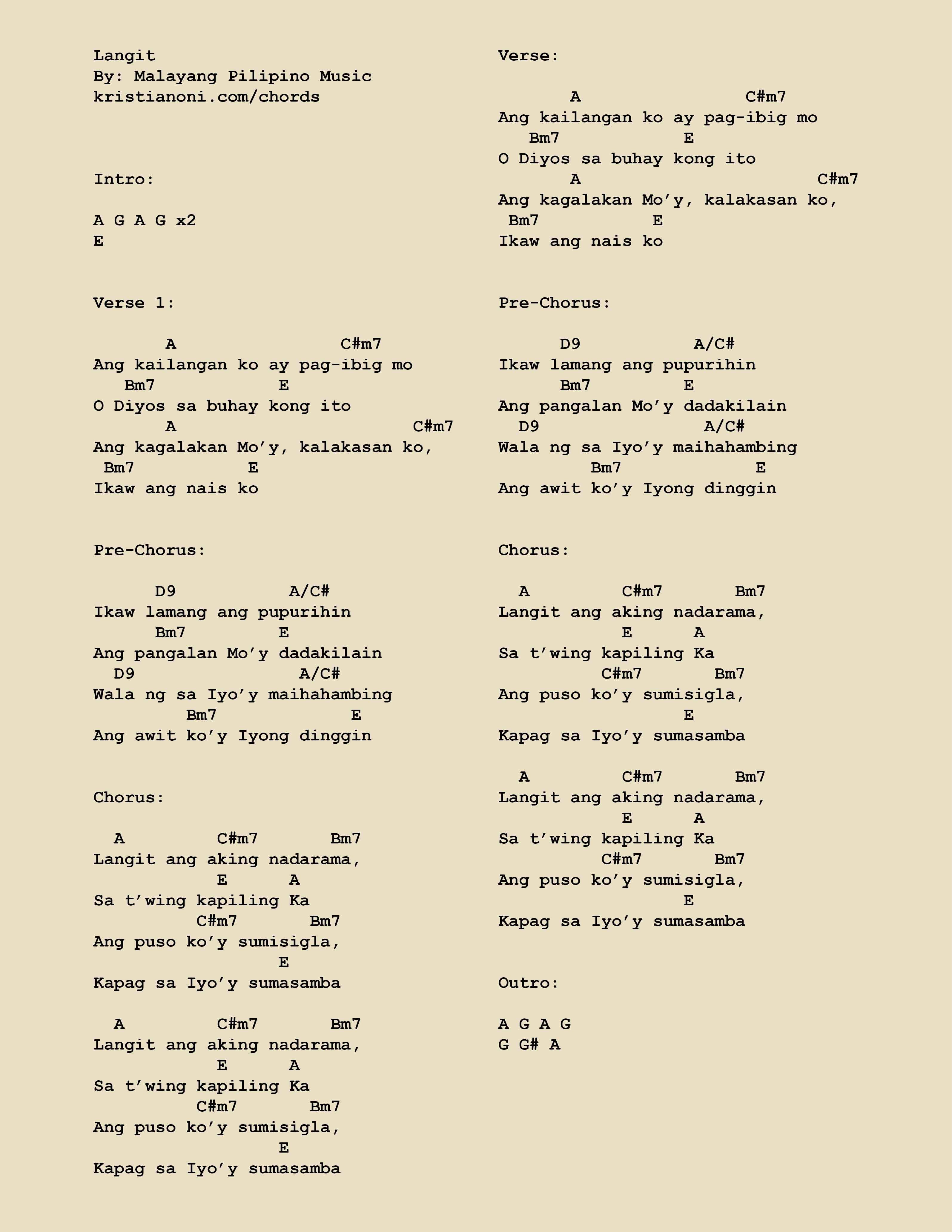 Langit Chords