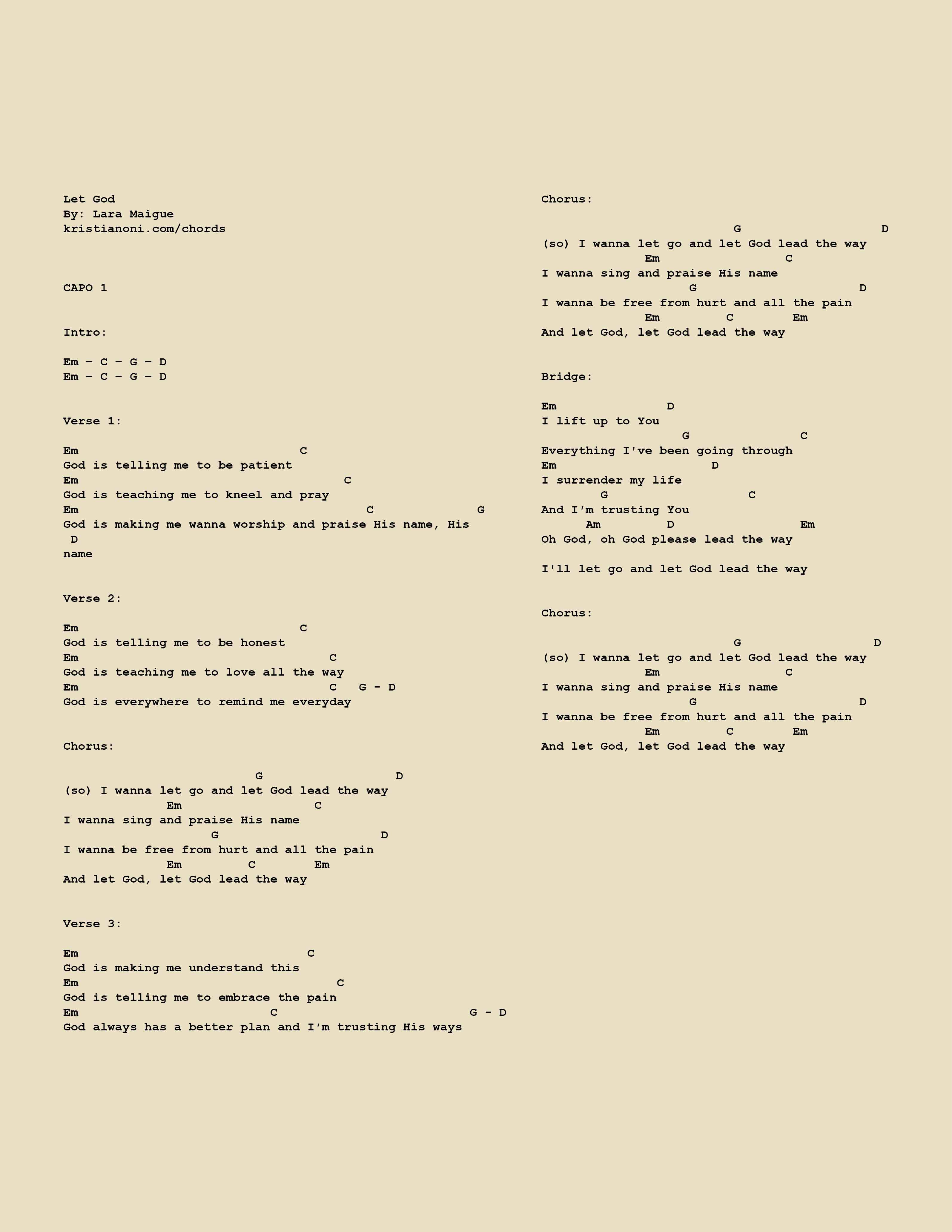 Let God Chords