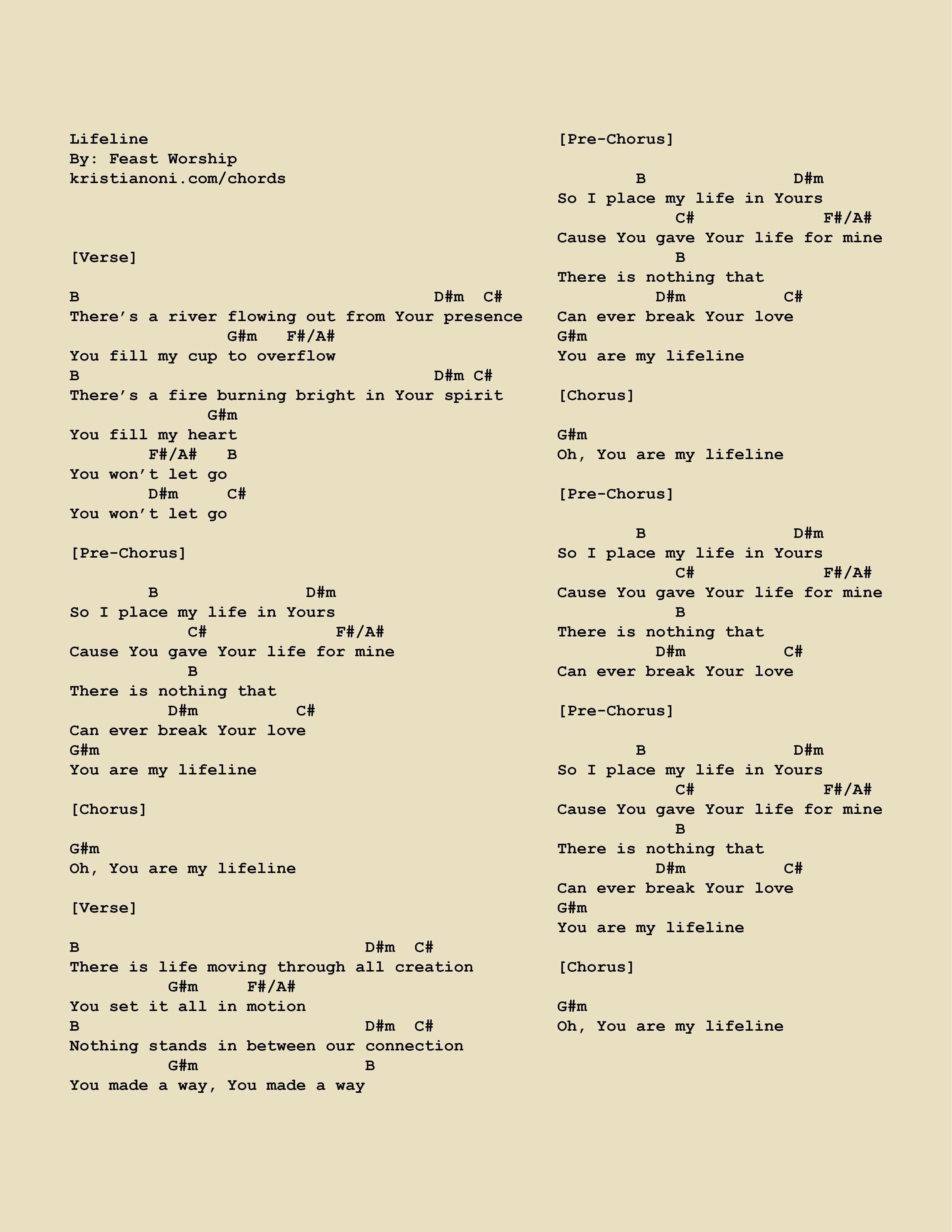 Lifeline Chords