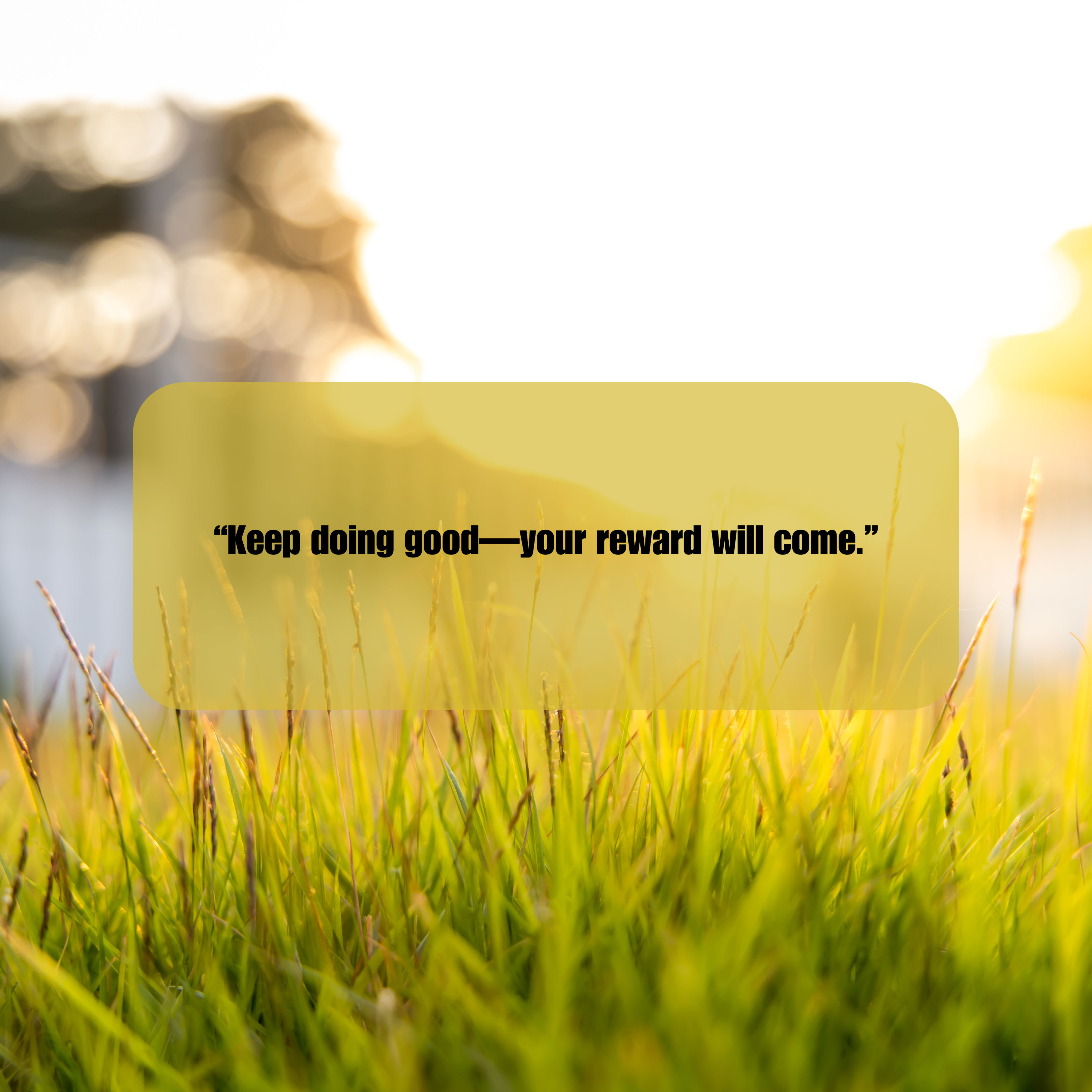 Keep doing good your reward will come